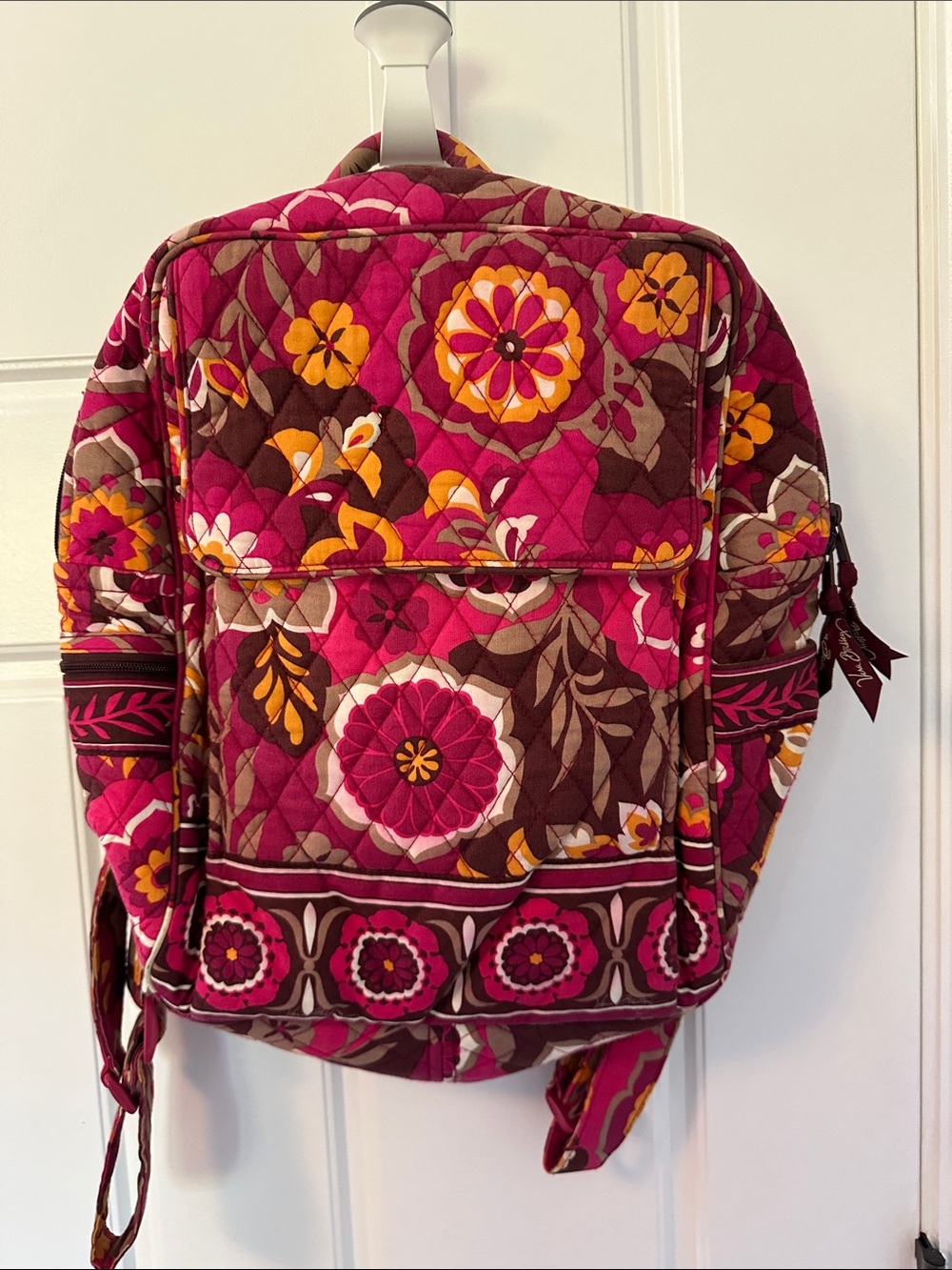 Vera Bradley Magenta Floral Quilted Backpack